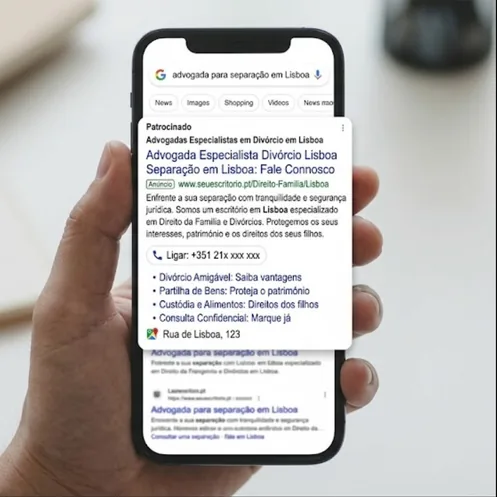 No Google, a pessoa já está à procura do que vendes. A intenção é real.